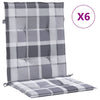 Coussins de chaise de jardin vidaxl 6 pcs 100x50x3 cm oxford tissu diamant motif gris