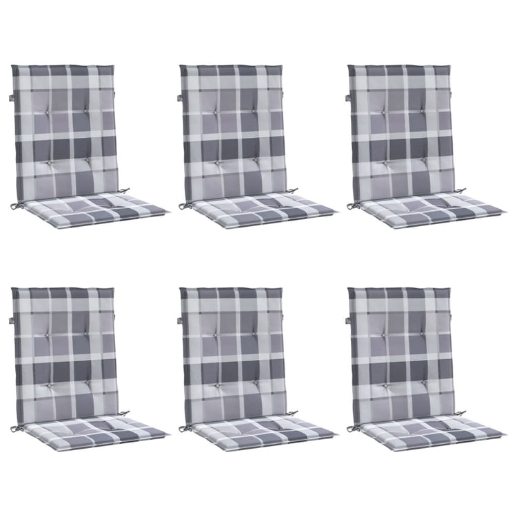 Coussins de chaise de jardin vidaxl 6 pcs 100x50x3 cm oxford tissu diamant motif gris