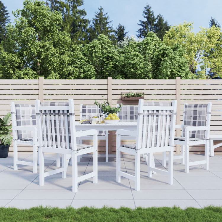 Coussins de chaise de jardin vidaxl 6 pcs 100x50x3 cm oxford tissu diamant motif gris