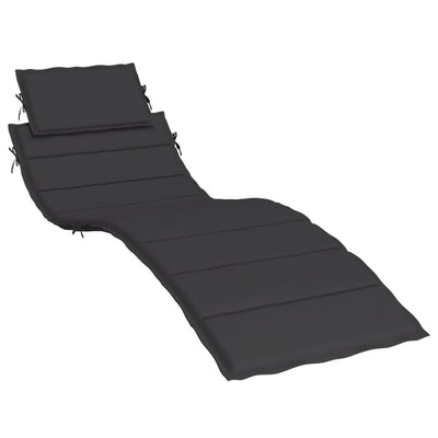 Vidaxl Lounger Cushion 186x58x3 cm Oxford tissu noir