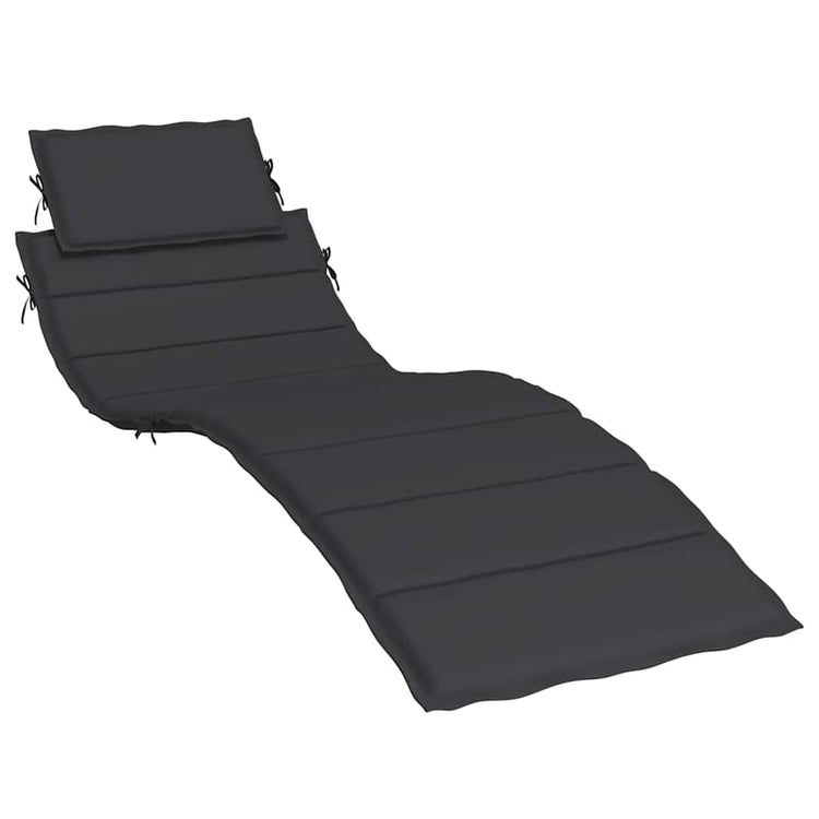 Vidaxl Lounger Cushion 186x58x3 cm Oxford tissu noir