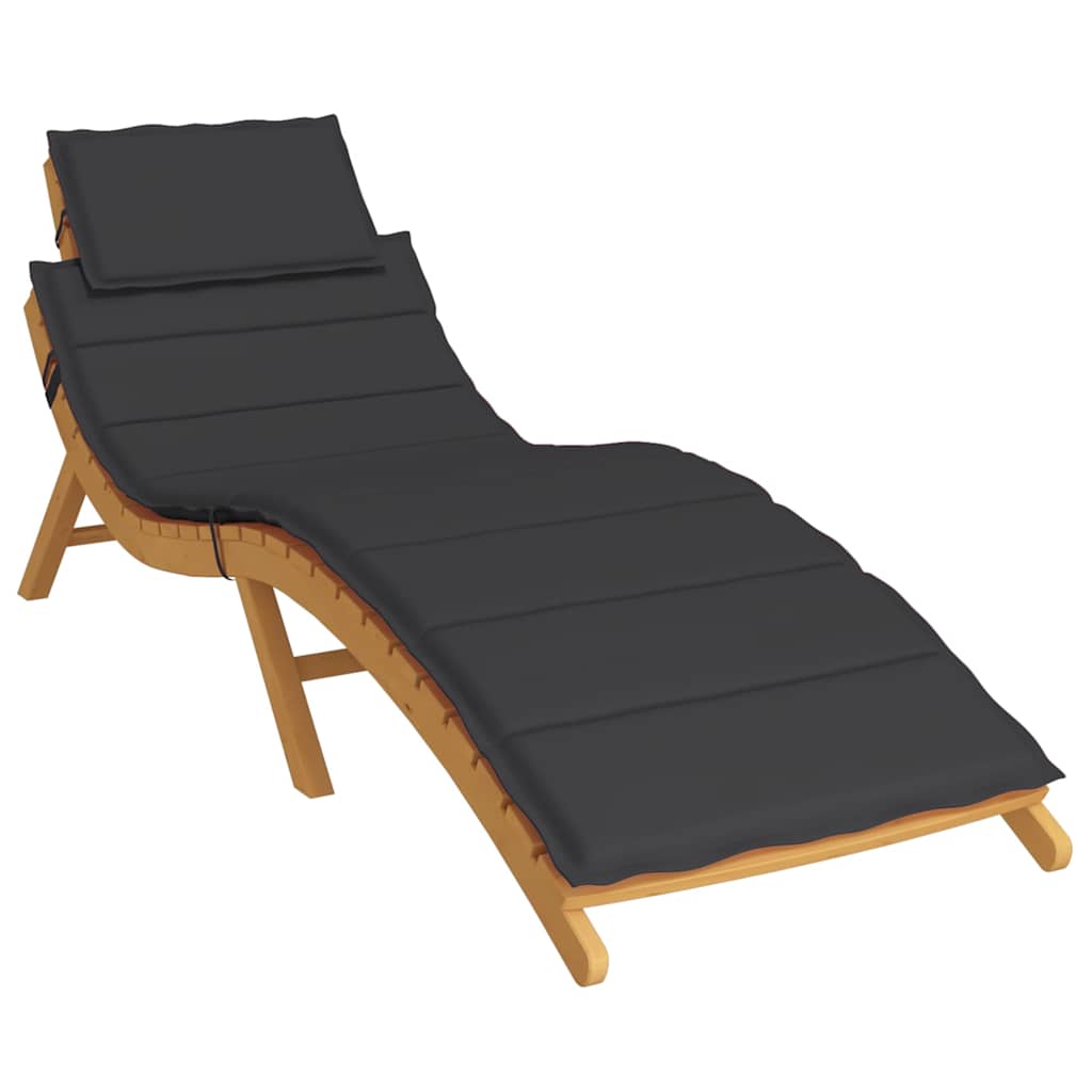 Vidaxl Lounger Cushion 186x58x3 cm Oxford tissu noir