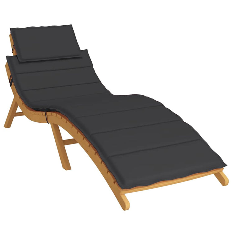 Vidaxl Lounger Cushion 186x58x3 cm Oxford tissu noir