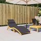 Vidaxl Lounger Cushion 186x58x3 cm Oxford tissu noir