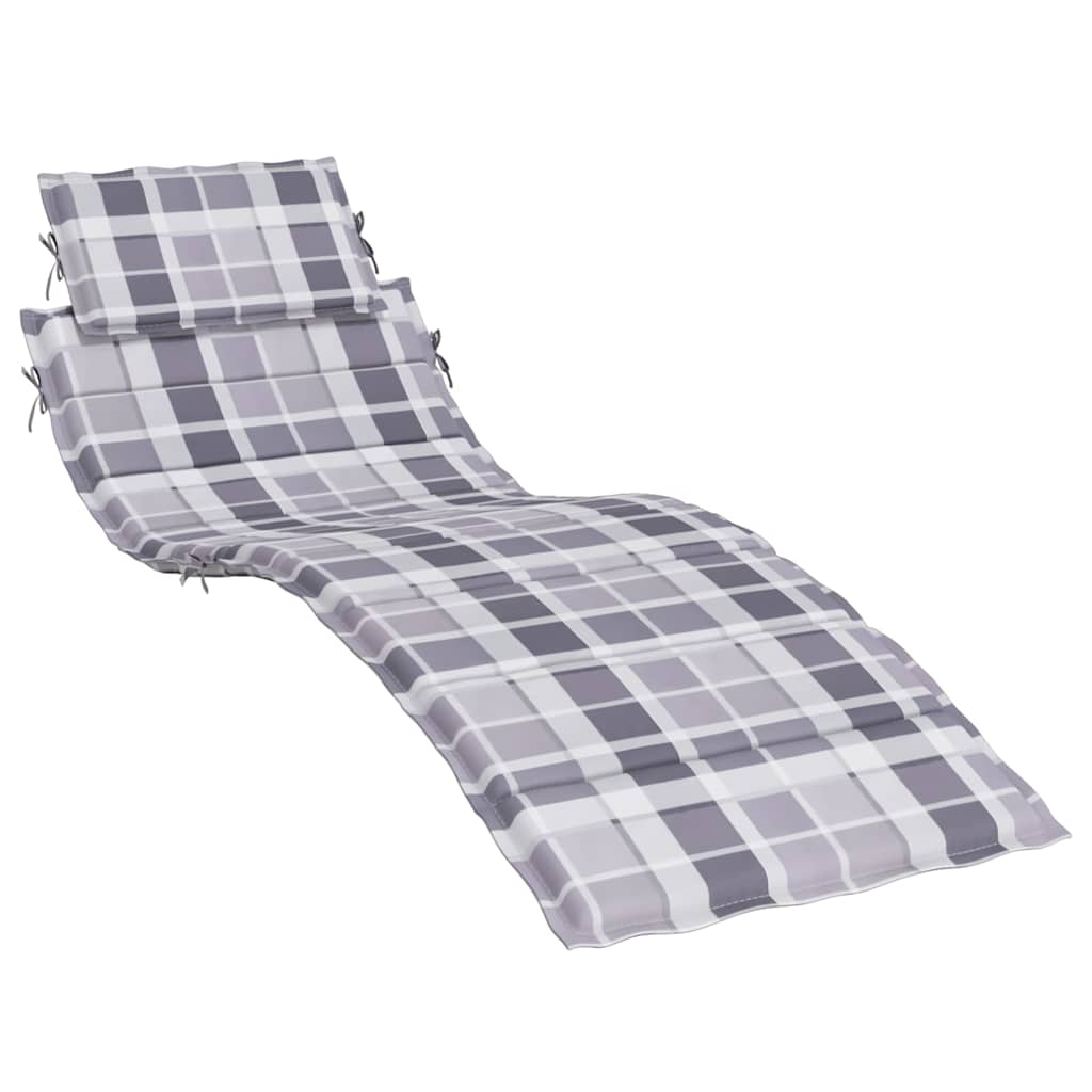 Vidaxl Lounger Cushion 186x58x3 cm Oxford tissu diamant motif gris