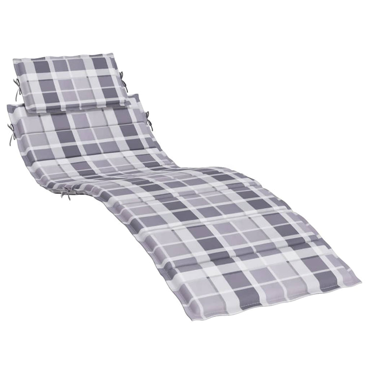 Vidaxl Lounger Cushion 186x58x3 cm Oxford tissu diamant motif gris