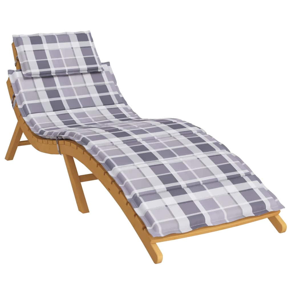 Vidaxl Lounger Cushion 186x58x3 cm Oxford tissu diamant motif gris