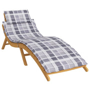 Vidaxl Lounger Cushion 186x58x3 cm Oxford tissu diamant motif gris - afbeelding 3