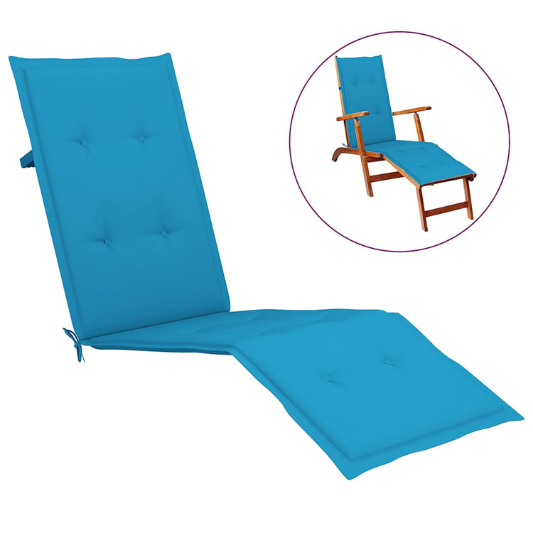 Coussin de chaise de patio vidaxl (75 + 105) x50x4 cm bleu