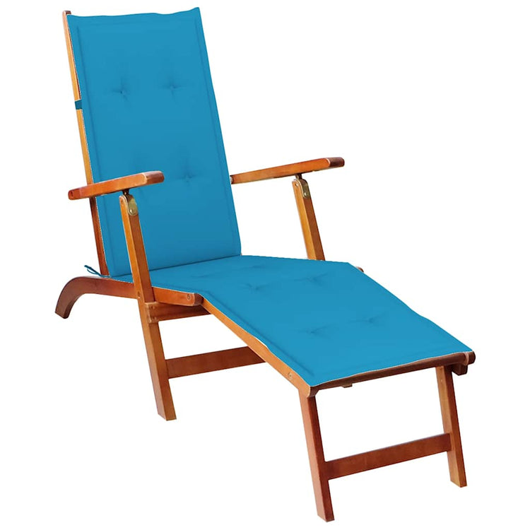 Coussin de chaise de patio vidaxl (75 + 105) x50x4 cm bleu
