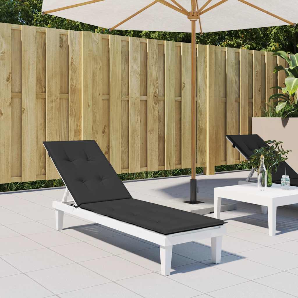Coussin de chaise de patio vidaxl (75 + 105) x50x4 cm noir