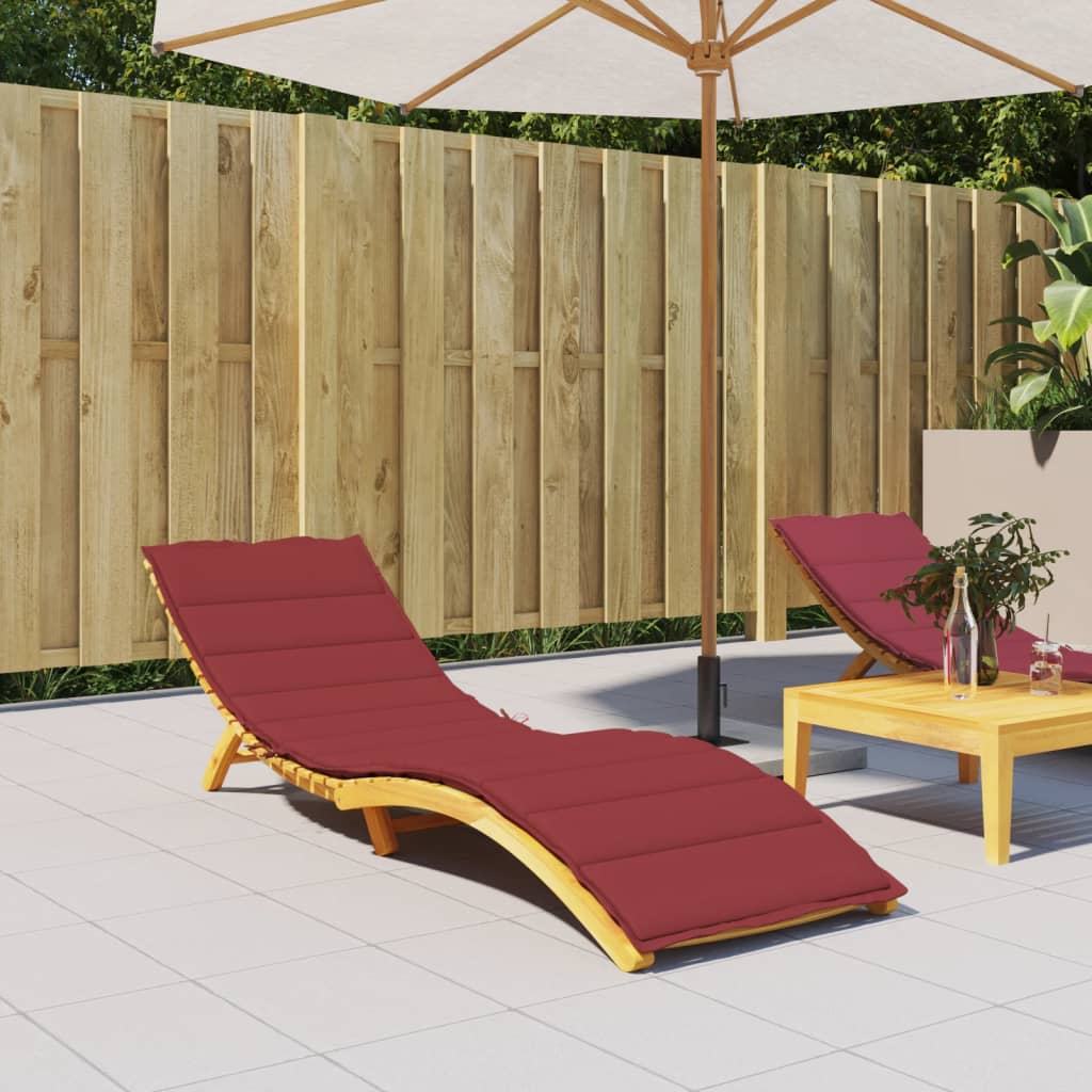 Vidaxl Lounger Cushion 200x50x3 cm oxford tissu vin rouge