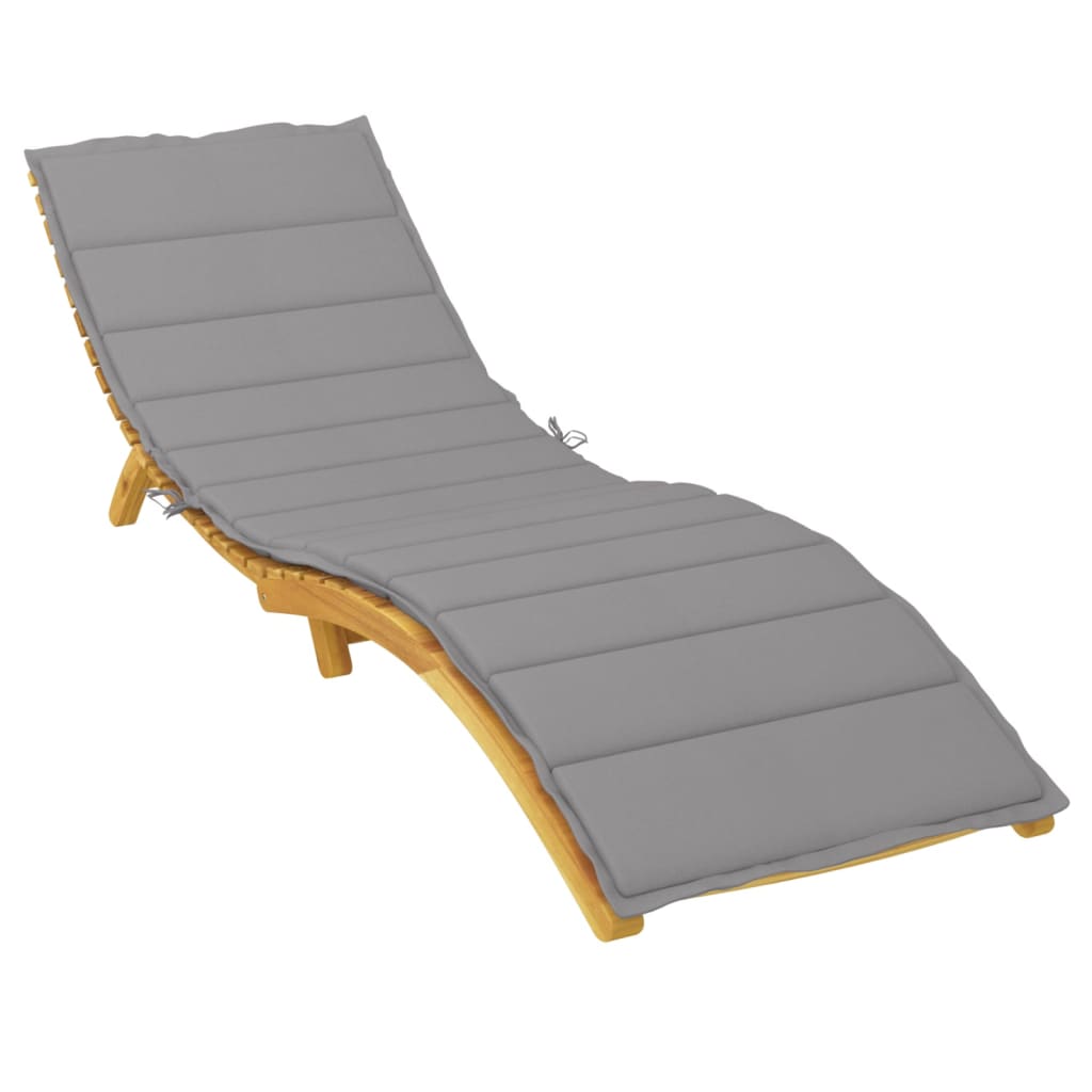 Vidaxl Lounger Cushion 200x60x3 cm Oxford tissu gris