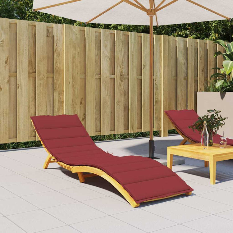 Vidaxl Lounger Cushion 200x60x3 cm oxford tissu vin rouge