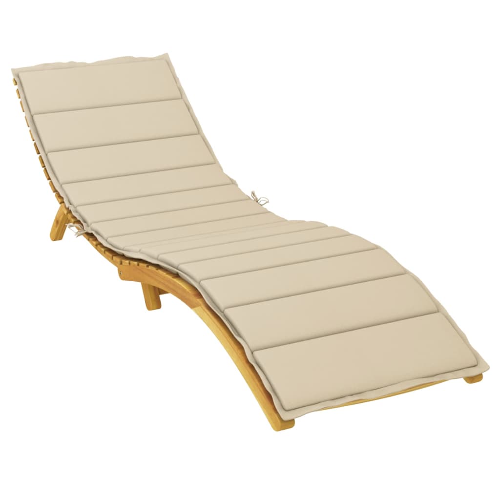 Vidaxl Lounger Cushion 200x70x3 cm oxford tissu beige