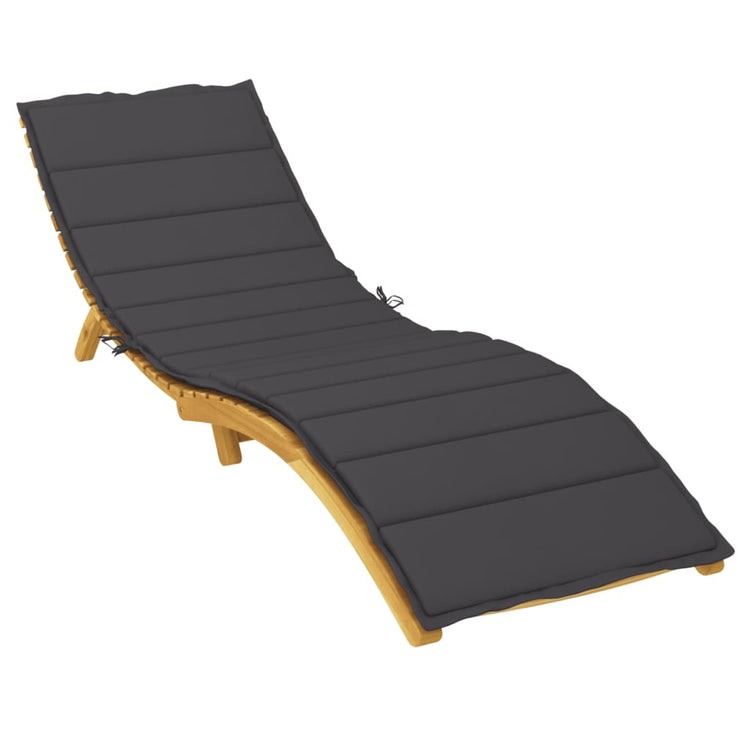 Vidaxl Lounger Cushion 200x70x3 cm Oxford tissu noir