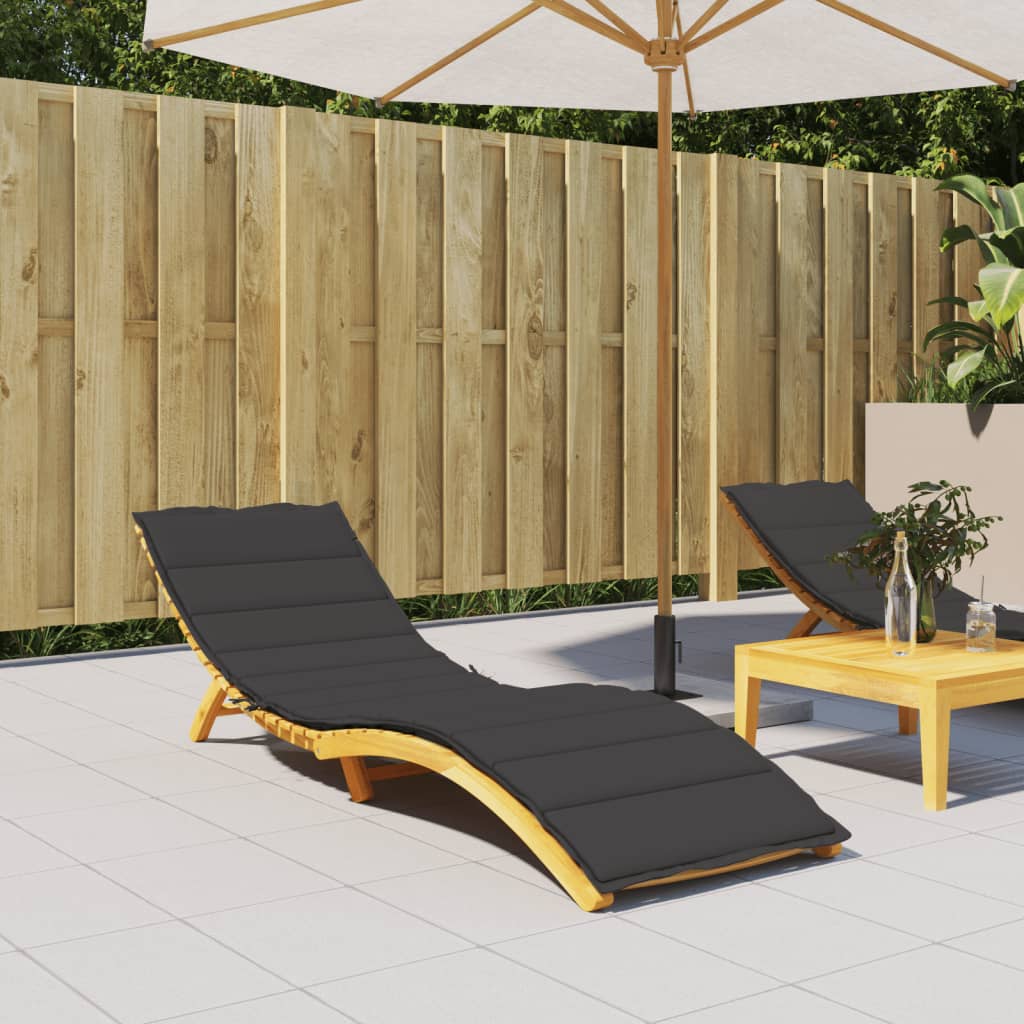 Vidaxl Lounger Cushion 200x70x3 cm Oxford tissu noir