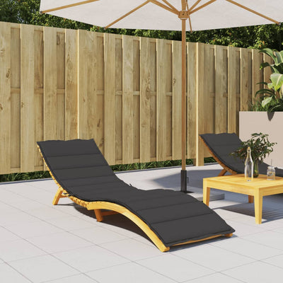 Vidaxl Lounger Cushion 200x70x3 cm Oxford tissu noir