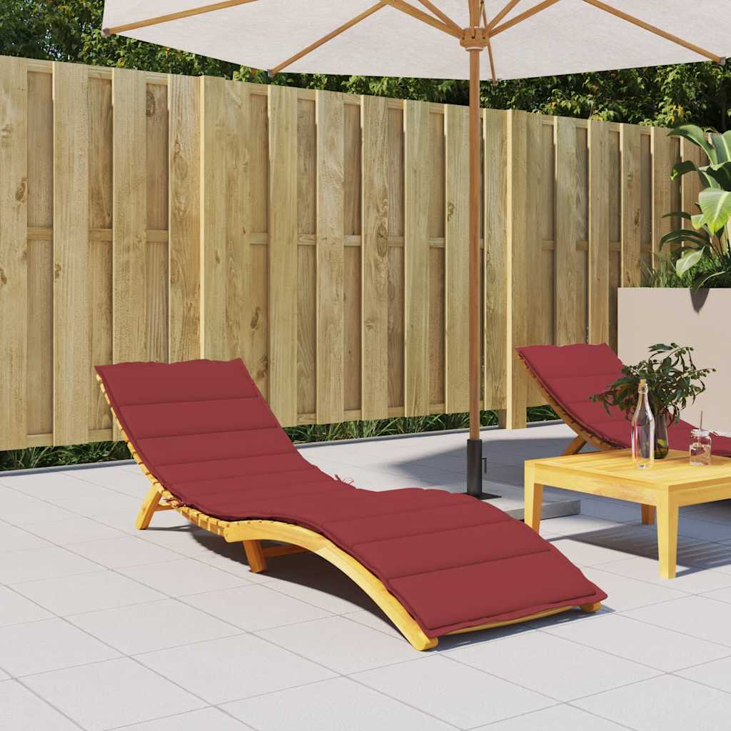 Vidaxx coussin de transat 200x70x3 cm tissu oxford rouge vin