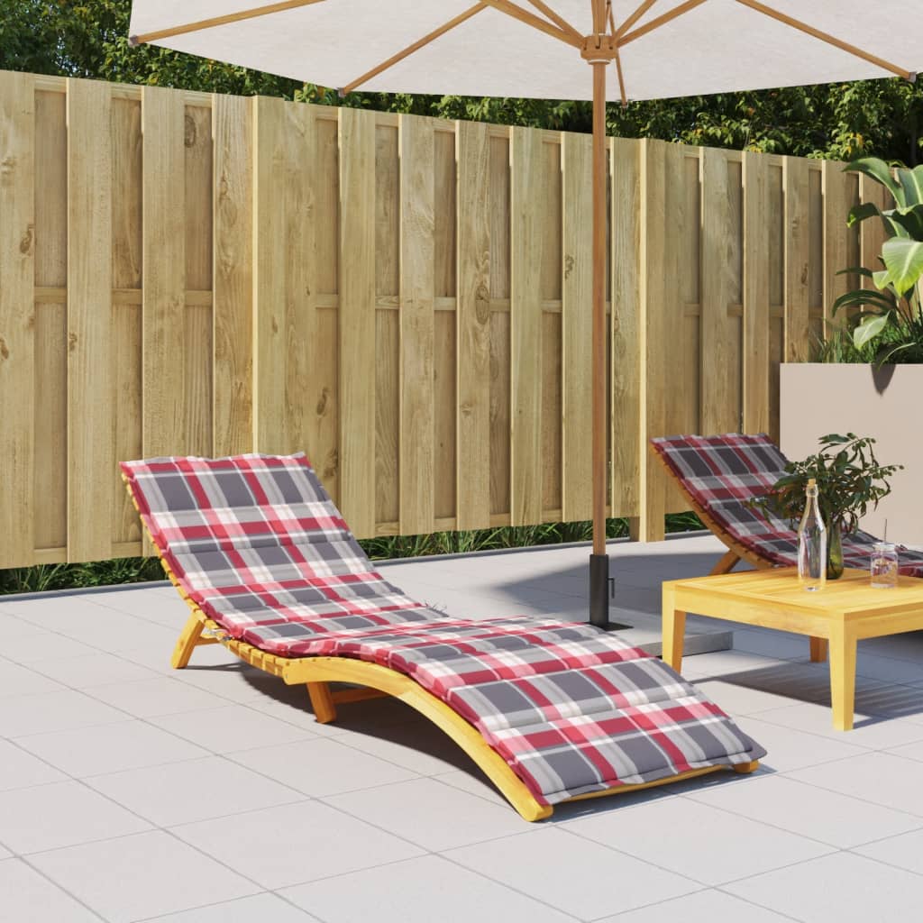 Vidaxl Lounger Cushion 200x70x3 cm oxford tissu diamant motif rouge