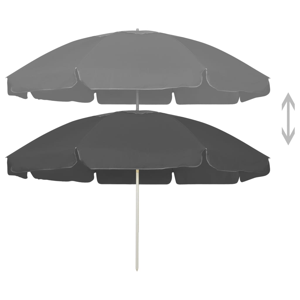 Parasol de plage VidaXL 240 cm anthracite