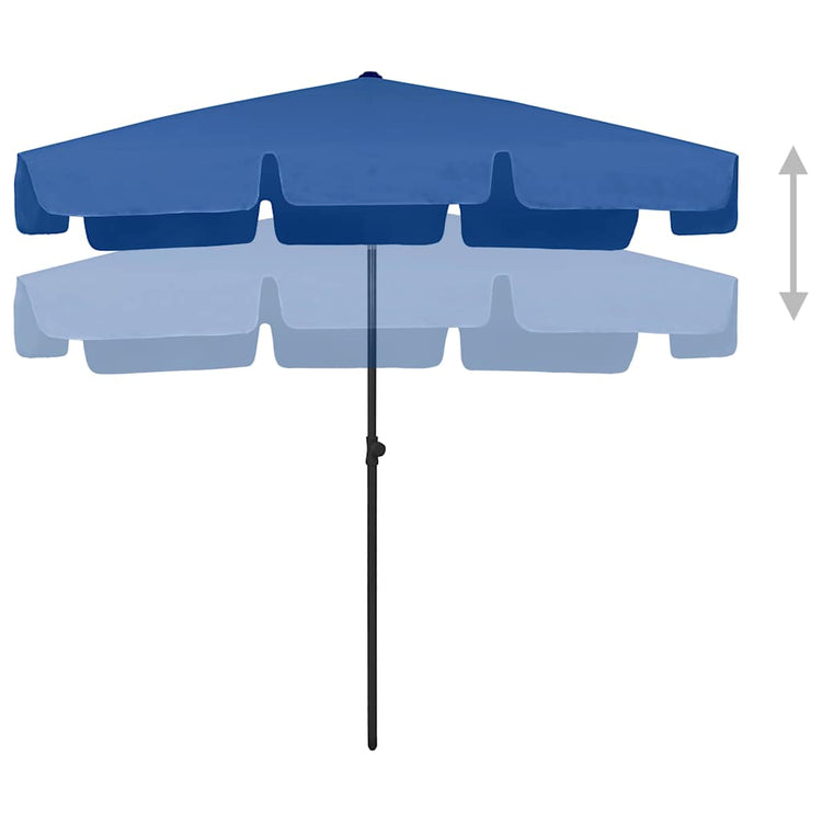 VidaXL parasol de plage 200x125 cm bleu azur