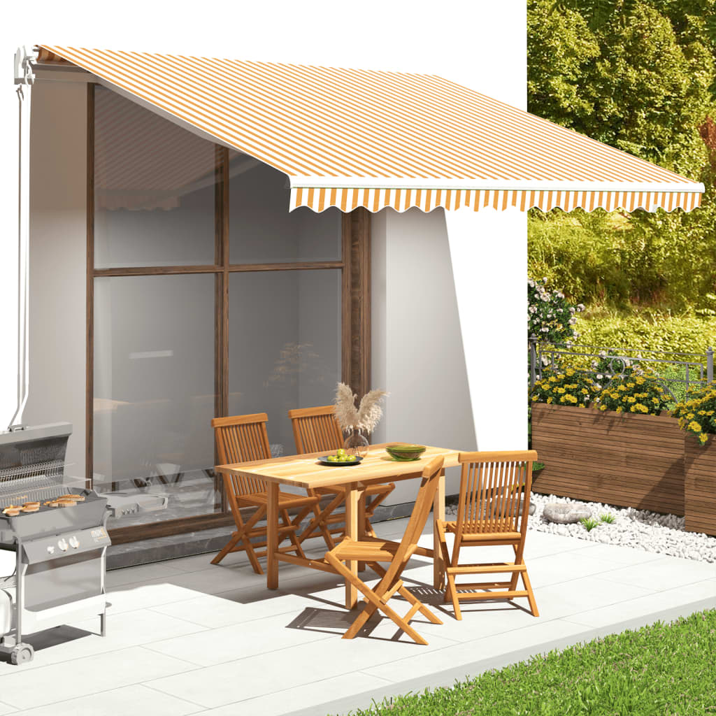 Tissu de remplacement de Vidaxl pour Luifel 4,5x3,5 m jaune et blanc