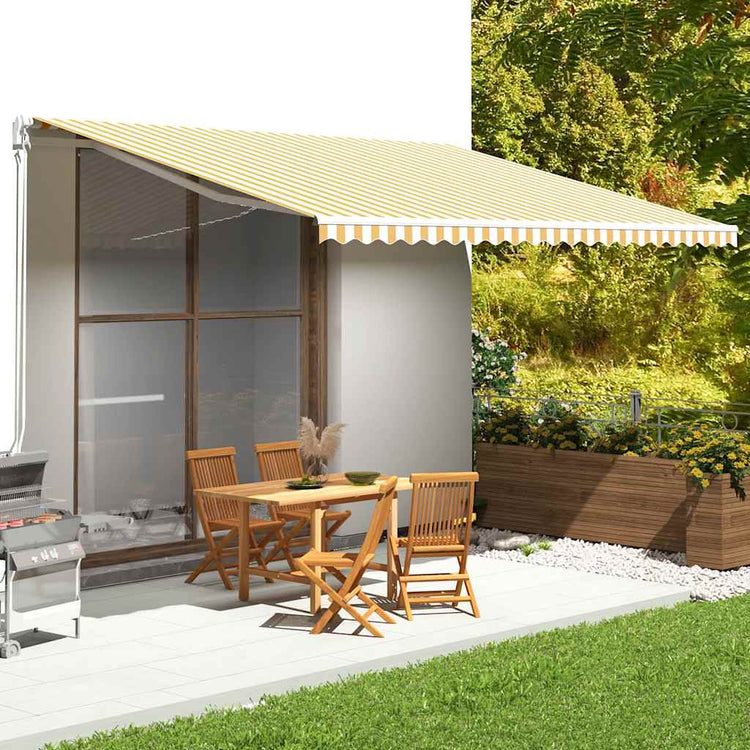 Tissu de remplacement de Vidaxl pour Luifel 5x3,5 m jaune et blanc