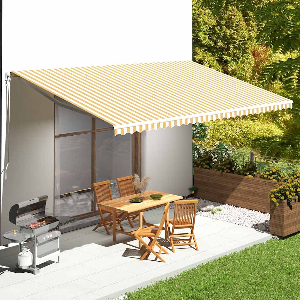 Tissu de remplacement de Vidaxl pour Luifel 6x3,5 m jaune et blanc