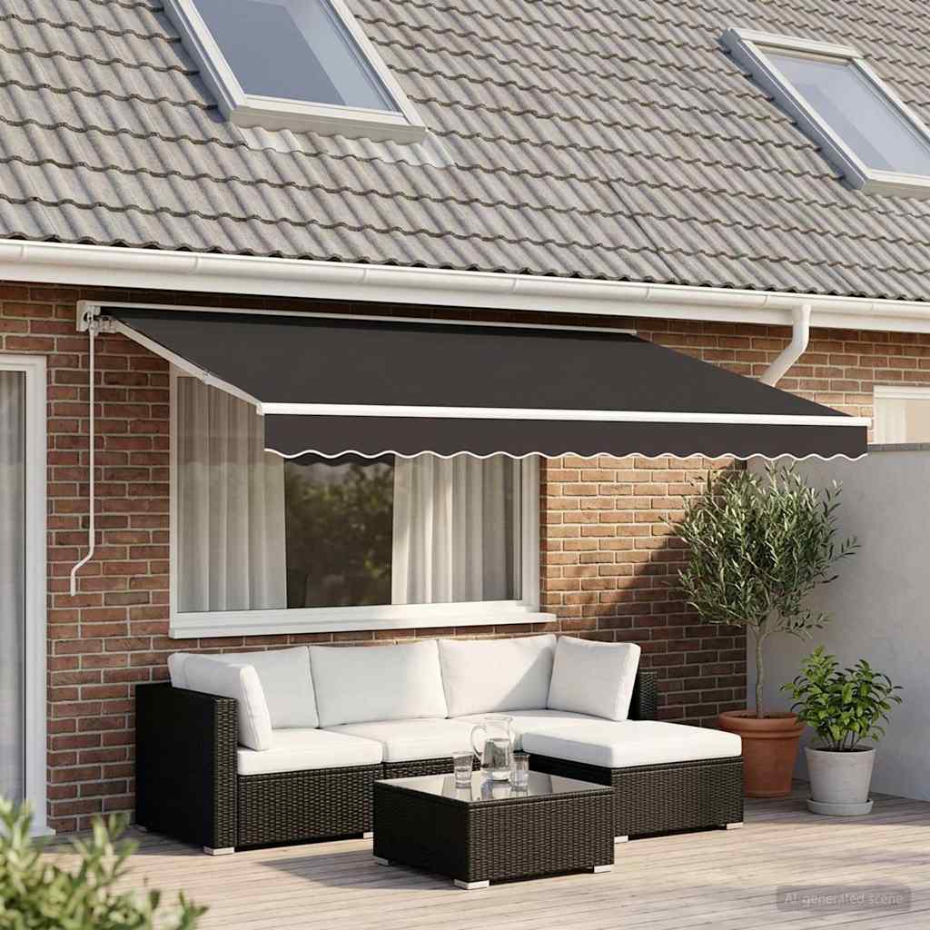 Tissu de remplacement de Vidaxl pour Luifel 5x3,5 M anthracite -colored