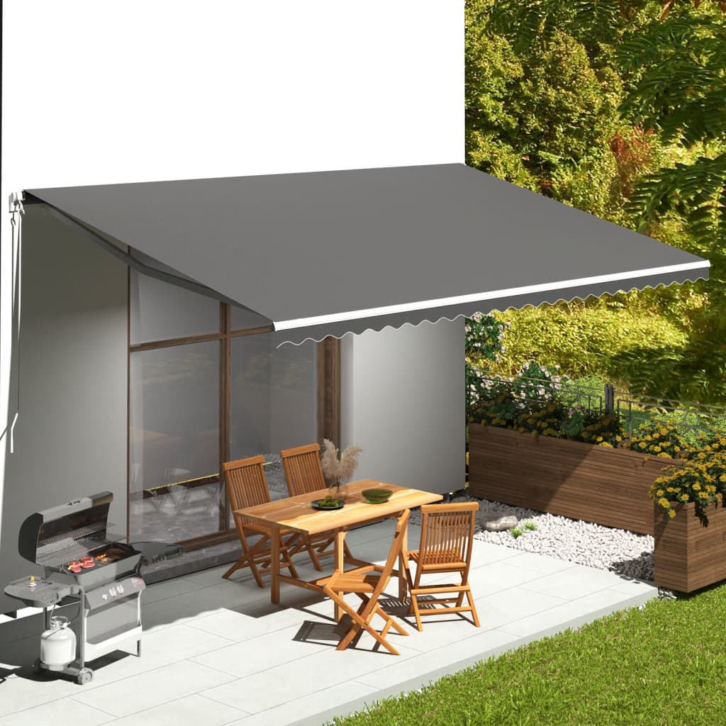 Tissu de remplacement de Vidaxl pour Luifel 6x3,5 M anthracite -colored