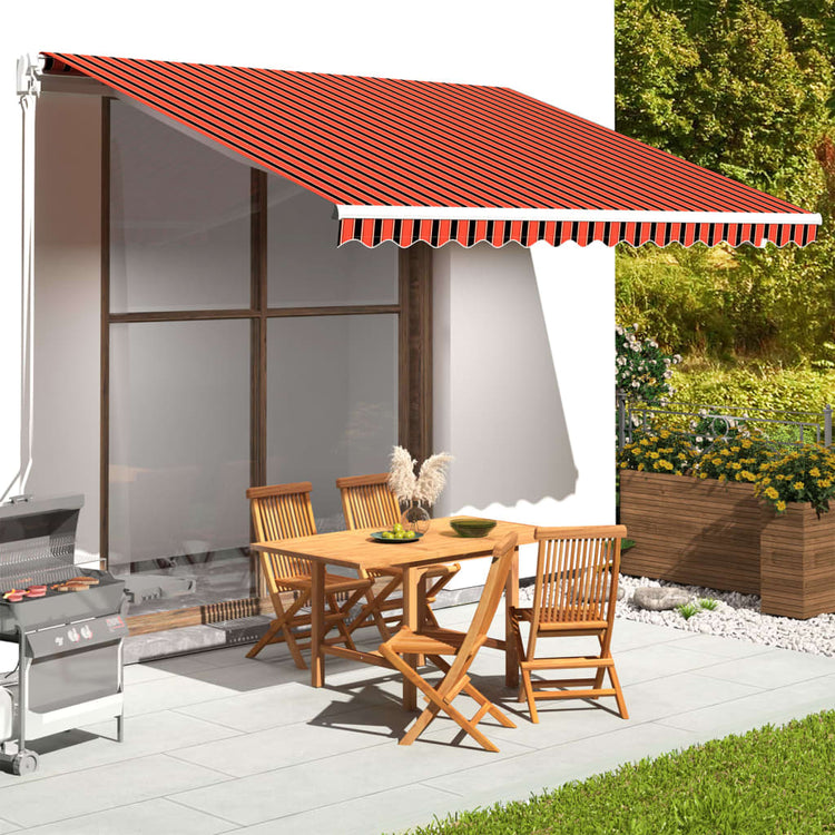 Tissu de remplacement de Vidaxl pour Luifel 4x3,5 m orange et marron