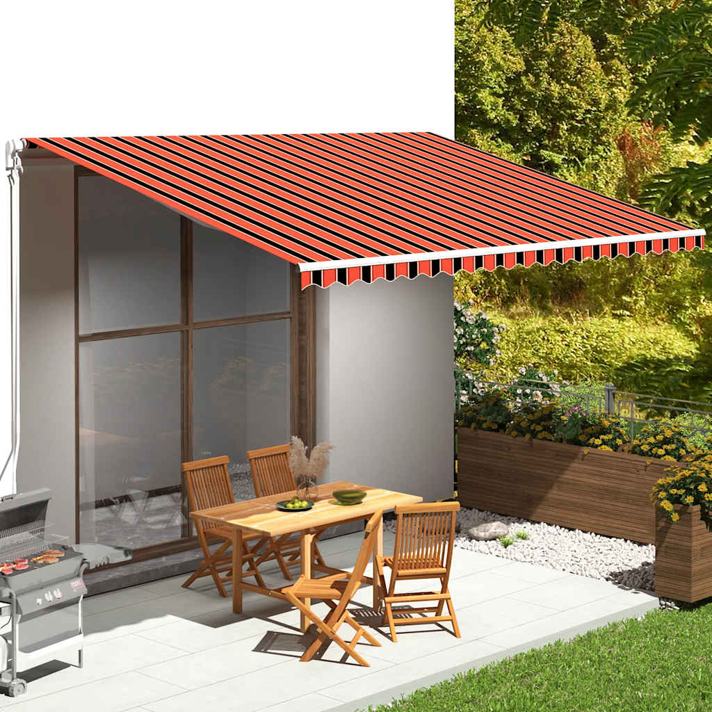 Tissu de remplacement de Vidaxl pour Luifel 5x3,5 m orange et brun