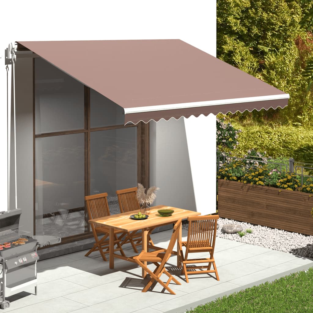Tissu de remplacement de Vidaxl pour Luifel 4x3,5 m brun