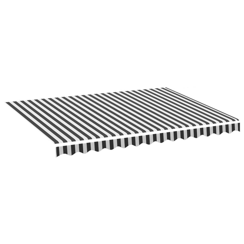 Tissu de remplacement de Vidaxl pour Luifel 3,5x2,5 M anthracite -colore et blanc