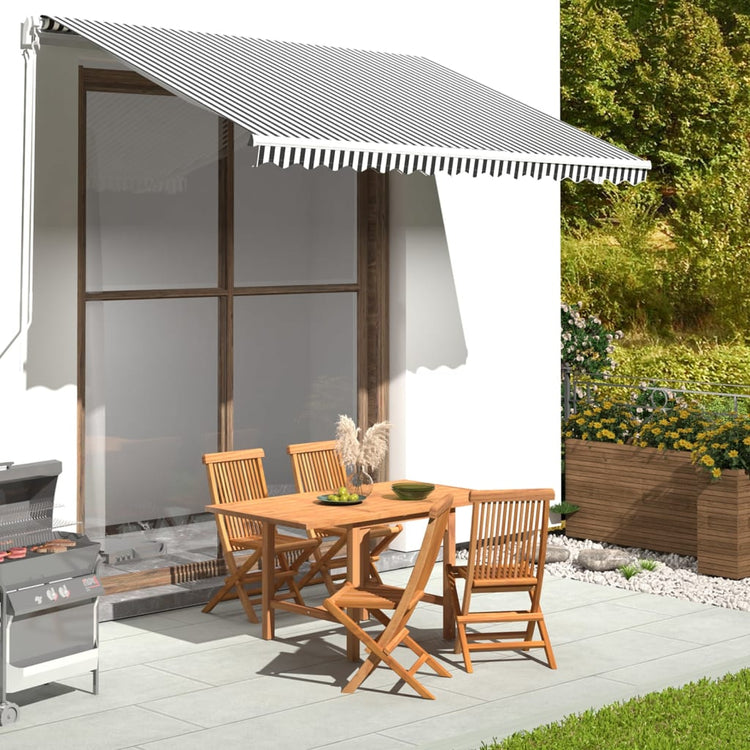 Tissu de remplacement de Vidaxl pour Luifel 3,5x2,5 M anthracite -colore et blanc