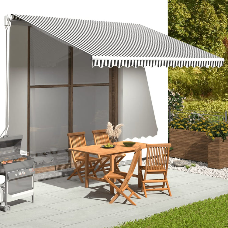 Tissu de remplacement de Vidaxl pour Luifel 4x3 M anthracite -colore et blanc