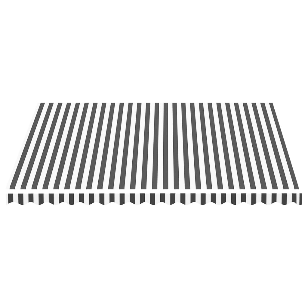 Tissu de remplacement de Vidaxl pour Luifel 4x3,5 M anthracite -colore et blanc