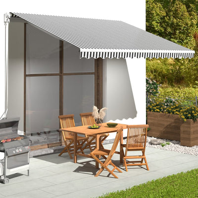 Tissu de remplacement de Vidaxl pour Luifel 4x3,5 M anthracite -colore et blanc