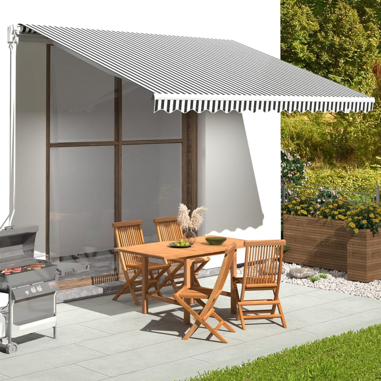 Tissu de remplacement de Vidaxl pour Luifel 4x3,5 M anthracite -colore et blanc