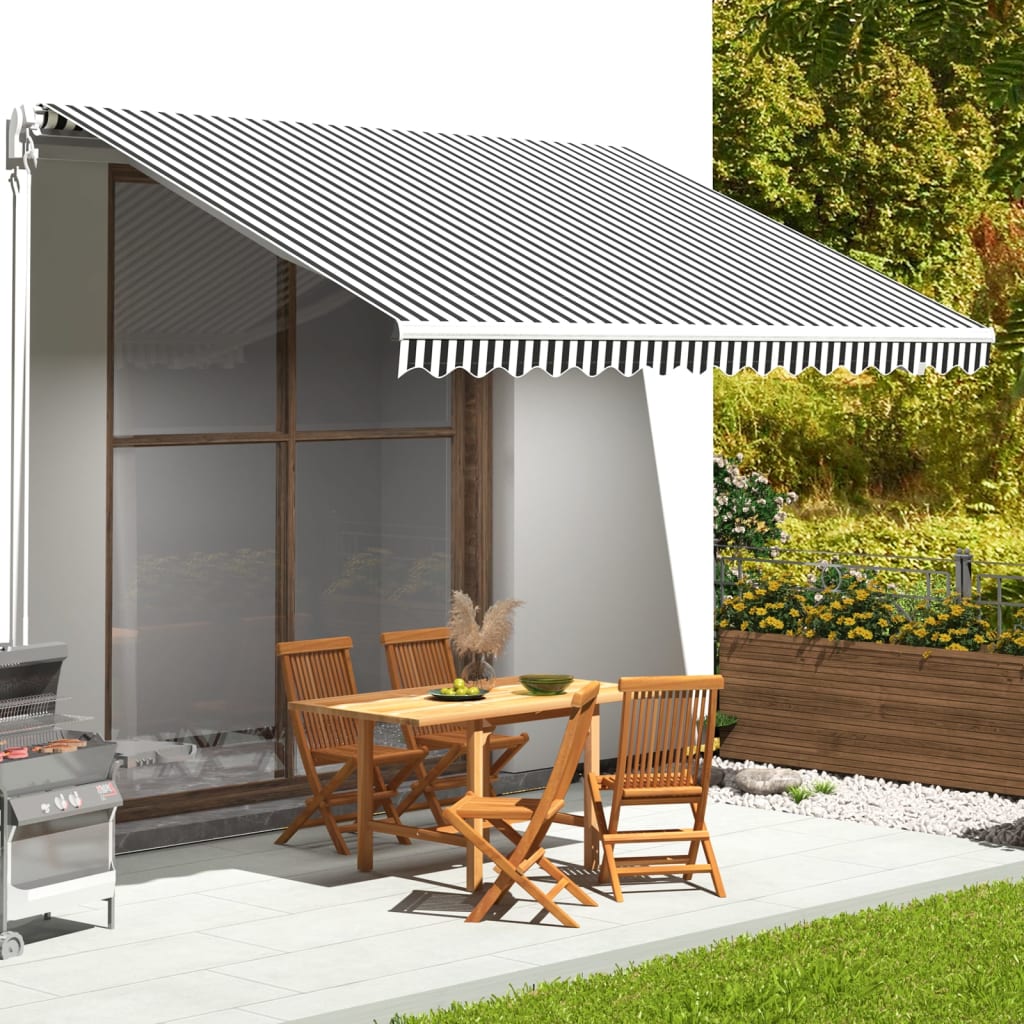 Tissu de remplacement de Vidaxl pour Luifel 4,5x3,5 M anthracite -colore et blanc