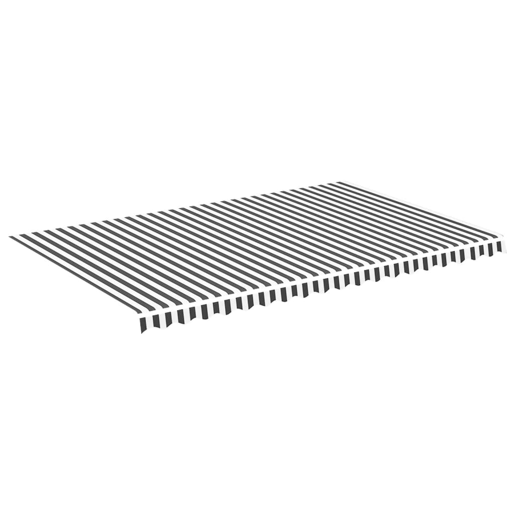 Tissu de remplacement de Vidaxl pour Luifel 5x3 M anthracite -colore et blanc