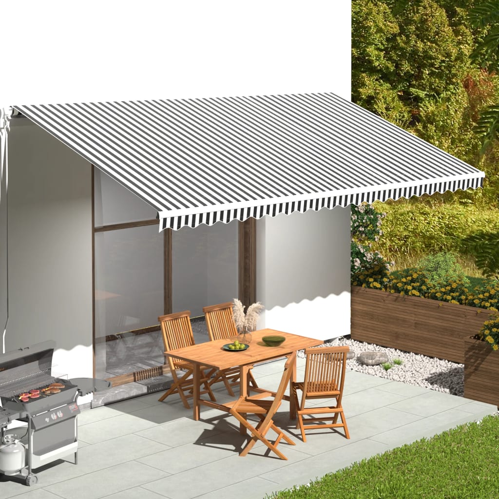Tissu de remplacement de Vidaxl pour Luifel 6x3 M anthracite -colore et blanc