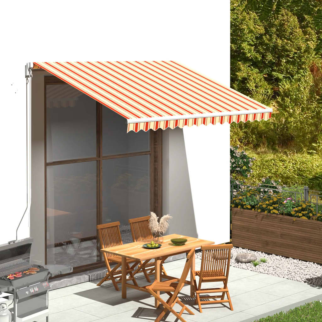 Tissu de remplacement de Vidaxl pour Luifel 3,5x2,5 m jaune et orange