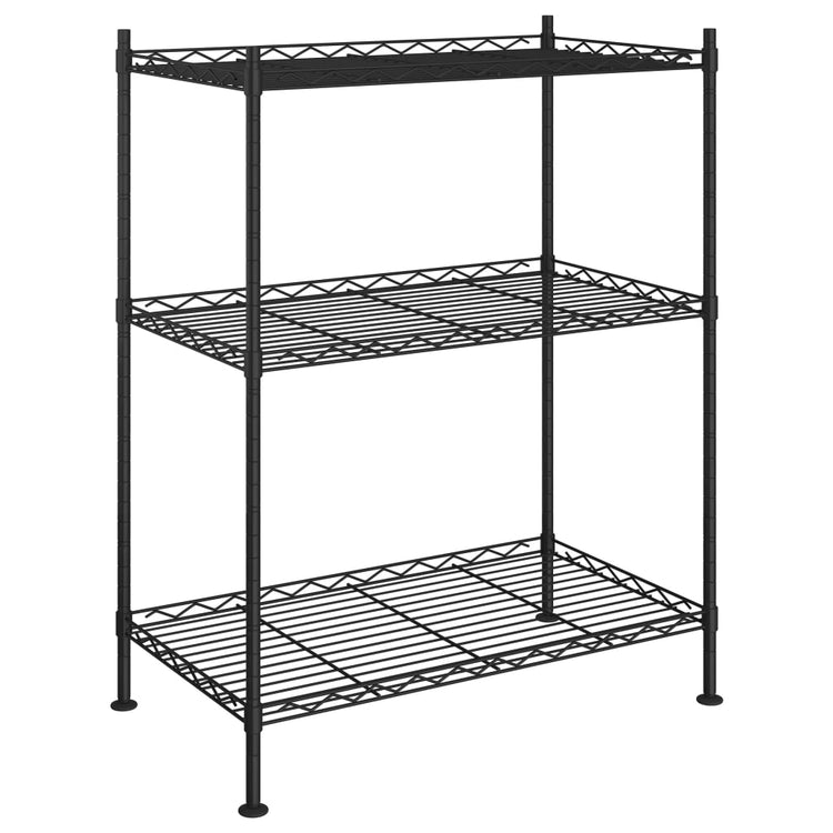 Rack de stockage Vidaxl 3 couches 150 kg 60x35x76 cm noir