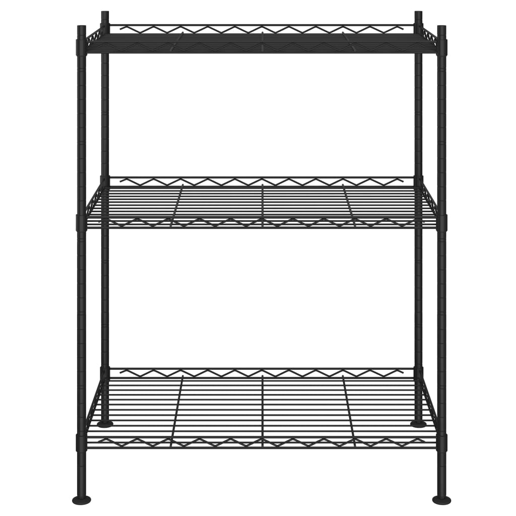 Rack de stockage Vidaxl 3 couches 150 kg 60x35x76 cm noir