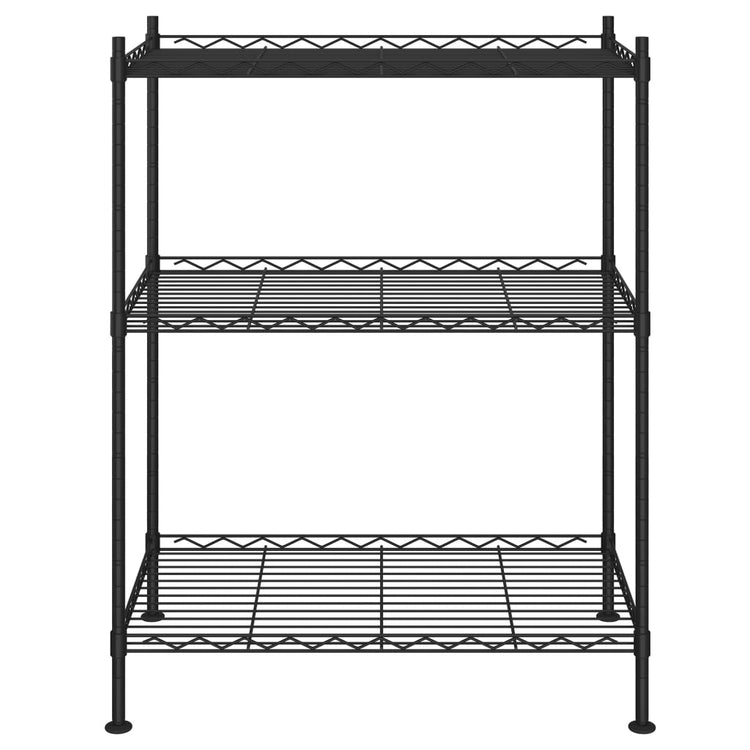 Rack de stockage Vidaxl 3 couches 150 kg 60x35x76 cm noir