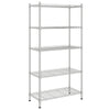 Rack de stockage Vidaxl 5 couches 250 kg 90x35x180 cm de couleur chromée