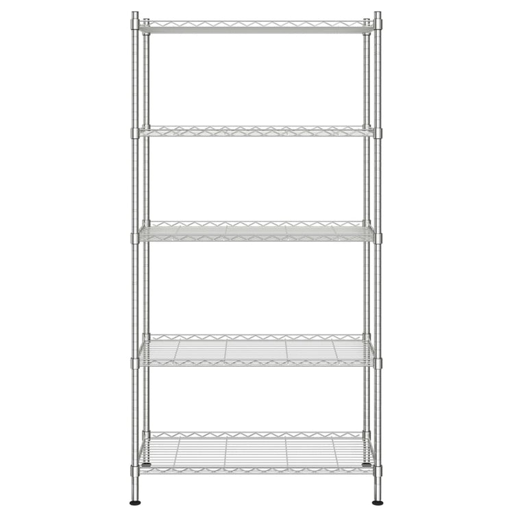 Rack de stockage Vidaxl 5 couches 250 kg 90x35x180 cm de couleur chromée