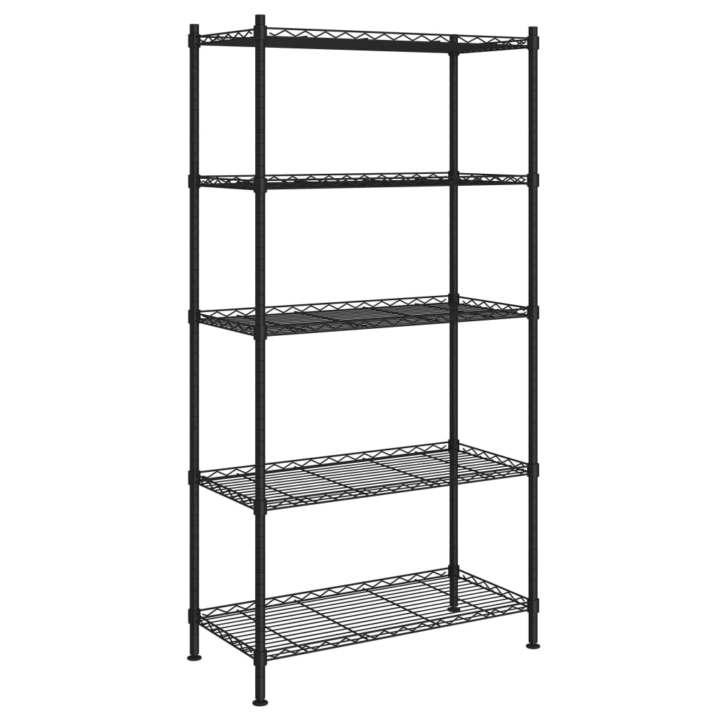 Rack de stockage Vidaxl 5 couches 250 kg 90x35x180 cm noir